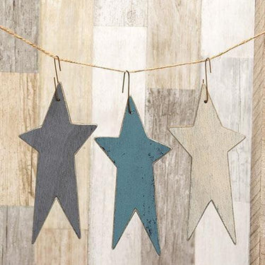 3 Set Farmhouse Colors Primitive Star Ornaments - The Fox Decor